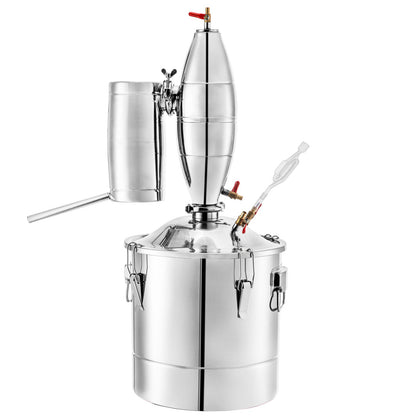 Moonshine Still, 30L Water Distiller, 6.6Gal Essential Oil Boiler, SUS 304 Moonshine Still Kit with Built-in Thermometer
