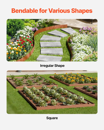 Steel Landscape Edging 10-Pack 40 x 4.5 Inch Weather Resistant for Garden Lawn