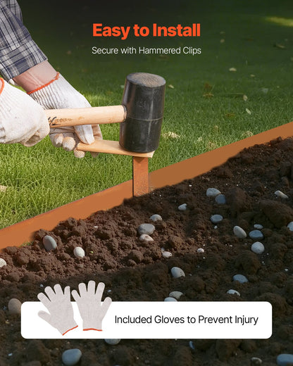 Steel Landscape Edging 10-Pack 40 x 4.5 Inch Weather Resistant for Garden Lawn