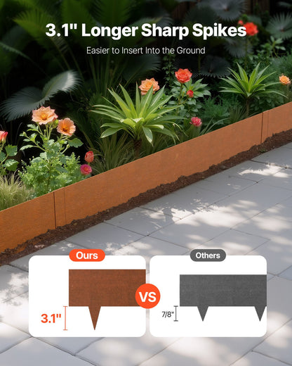 Väderbeständig stållandskapskant 6-pack 40 x 8 tum för Yard Garden