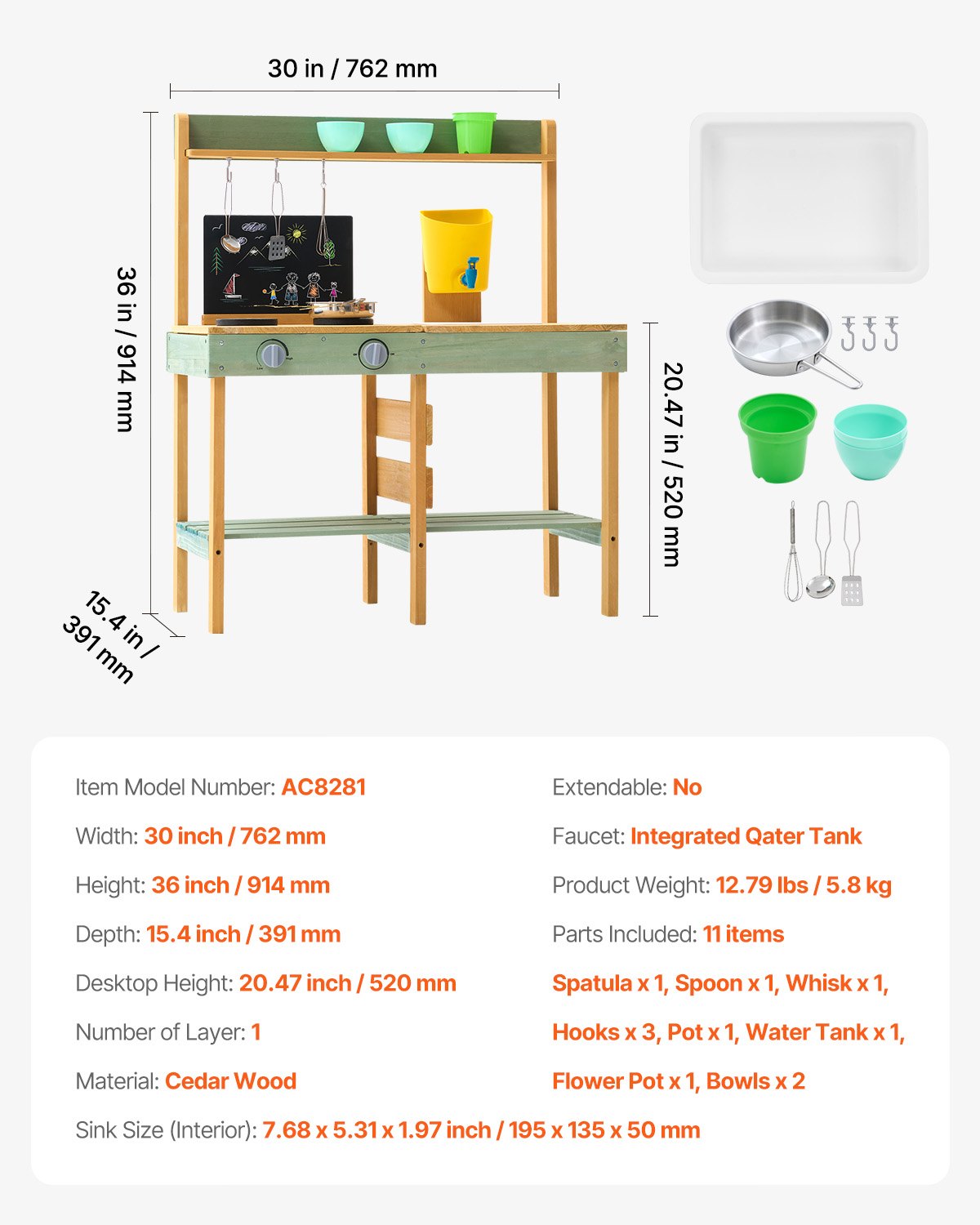 Trä Lerkök Utomhusleksak Lek Köksset för barn låtsaslekset