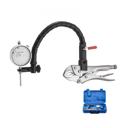 Mätklocka med 360° flexibel arm och 360° låstång, 0,03 mm noggrannhet, 0–25,4 mm område, professionell för maskinuppsättning, mätning av smala områden, förvaringsväska |  EU