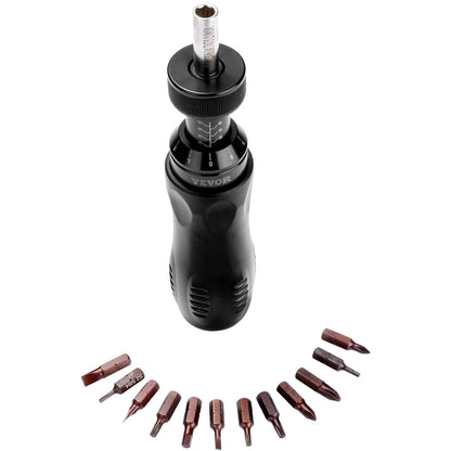 Justerbar vridmomentskruvmejsel 1/4" intervall 10-70 in/lb med 1 in-lb steg