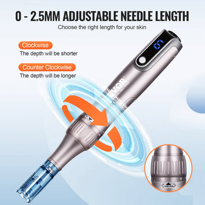M8S Professional Microneedling Pen 6-Speed Electric Beauty Pen 12 nålar