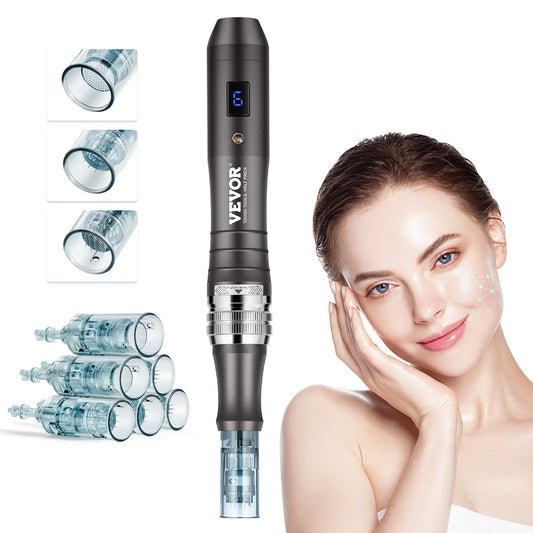 Professional Microneedling Pen Elektrisk skönhetspenna med 6 nålar 6-hastigheter