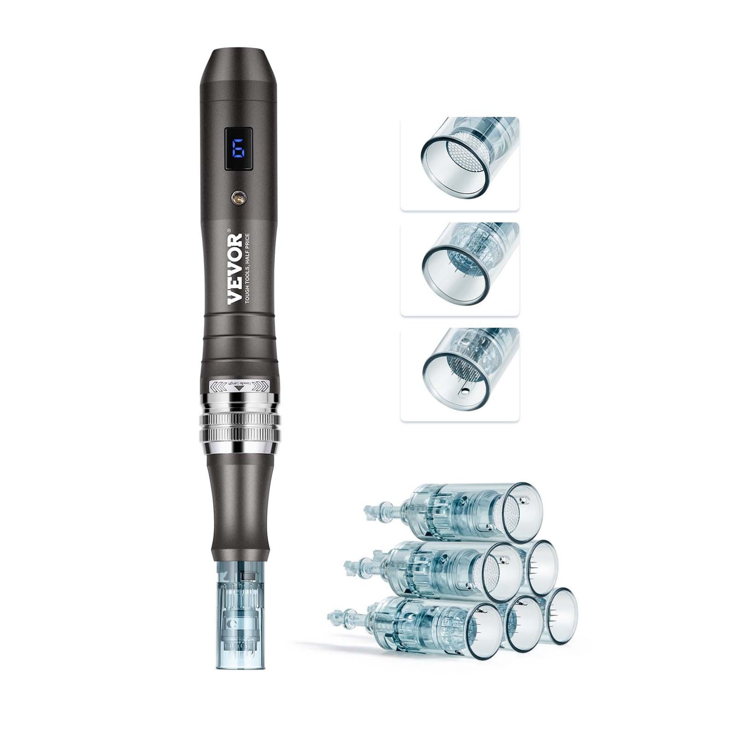 Professional Microneedling Pen Elektrisk skönhetspenna med 6 nålar 6-hastigheter