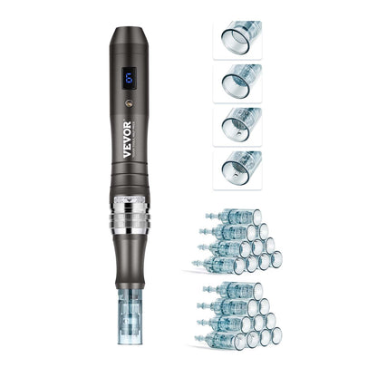 Professional Microneedling Pen 6-Speed Electric Beauty Pen med 20 nålar