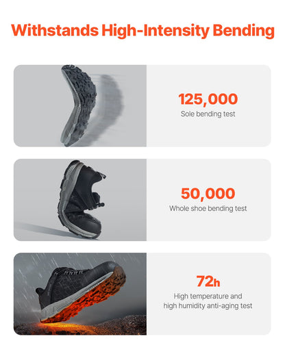 Steel Toe Skor för män US storlek 10 Athletic Work Shoe Sneakers Svarta