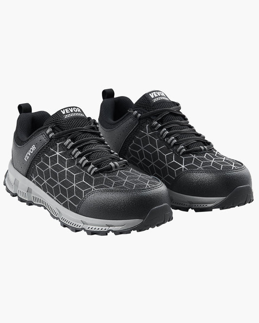 Steel Toe Skor för män US Storlek 9.5 Athletic Work Shoe Sneakers Svarta