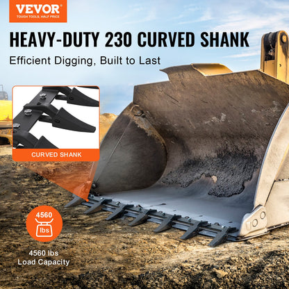 Skoptandstång, 60'', kraftig traktorskopa 7 kuggstång för lastare Traktor Skidsteer, 4560 lbs Bärande kapacitet Bolt-på-design, för effektiv jordgrävning och skopaskydd
