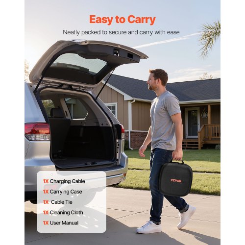 EV-laddningsförlängningskabel, 32Amp 10 m Max 22 kW förlängningssladd kompatibel med alla typ 2 elfordonsladdare, 3-fas AC 480V 50Hz IP65 kraftig billaddningskabel med bärväska |  EU