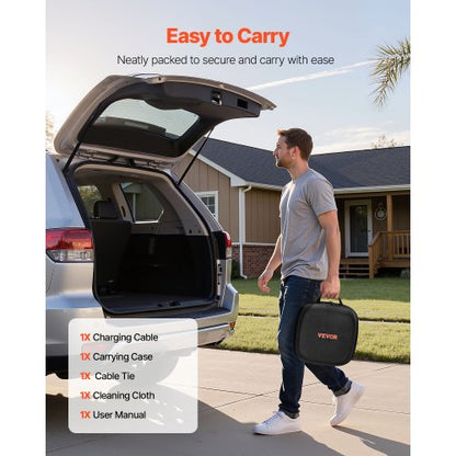 EV-laddningsförlängningskabel, 32Amp 10 m Max 22 kW förlängningssladd kompatibel med alla typ 2 elfordonsladdare, 3-fas AC 480V 50Hz IP65 kraftig billaddningskabel med bärväska |  EU