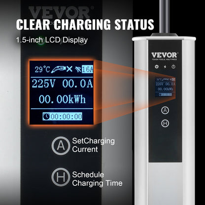 Bärbar EV-laddare Typ 2 EV Laddningskabel 16A CEE 16 7,5 M 230V/400V