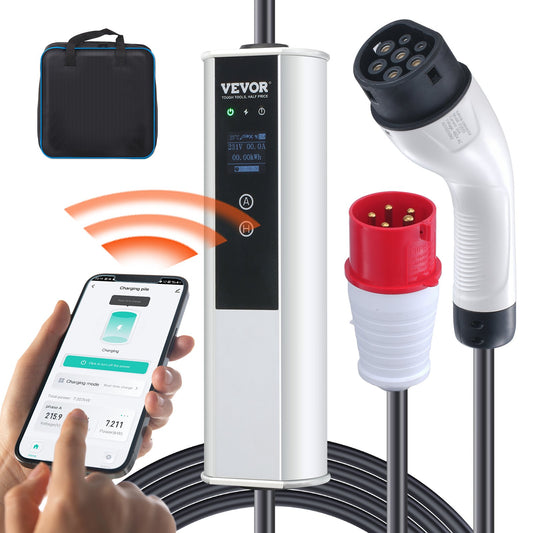 Bärbar EV-laddare Typ 2 EV Laddningskabel 16A CEE 16 7,5 M 230V/400V