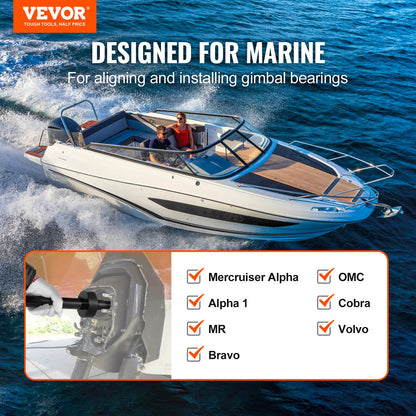 Kardanlageruppriktnings- och installationssats, Heavy Duty Engine Alignment Tool Set Passar för Mercruiser Alpha, Alpha 1, MR, Bravo, OMC, Cobra och Volvo
