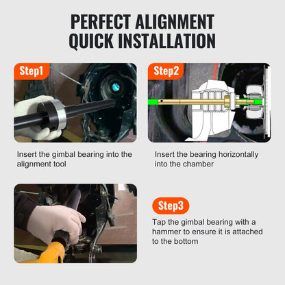 Kardanlageruppriktnings- och installationssats, Heavy Duty Engine Alignment Tool Set Passar för Mercruiser Alpha, Alpha 1, MR, Bravo, OMC, Cobra och Volvo