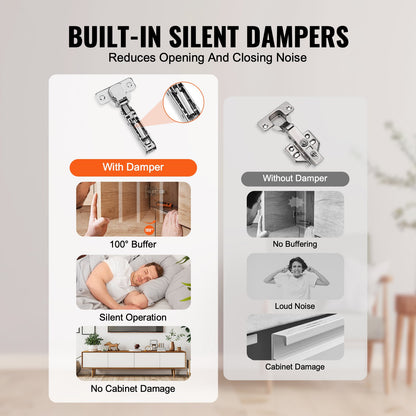 Cabinet Door Hinges 40-Pack Full Overlay Soft Close for Framed/Frameless