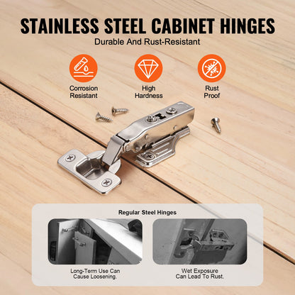 Cabinet Door Hinges 40-Pack Full Overlay Soft Close for Framed/Frameless