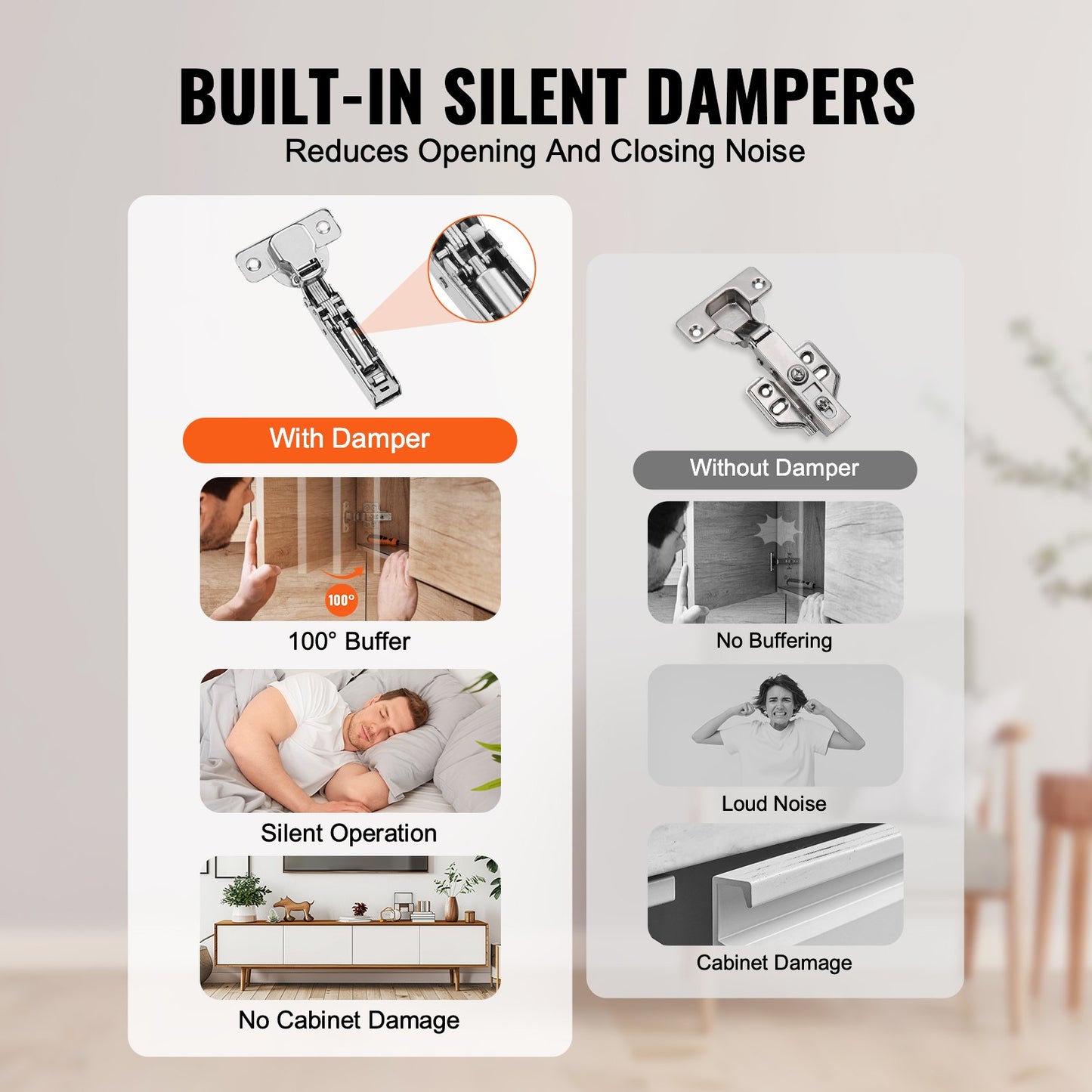 Cabinet Door Hinges 40 Pack Full Overlay Soft Close for Frameless Type