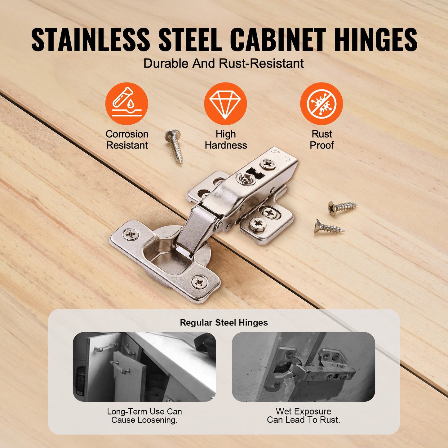 Cabinet Door Hinges 40 Pack Full Overlay Soft Close for Frameless Type