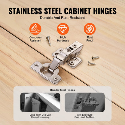 Cabinet Door Hinges 40 Pack Full Overlay Soft Close for Frameless Type