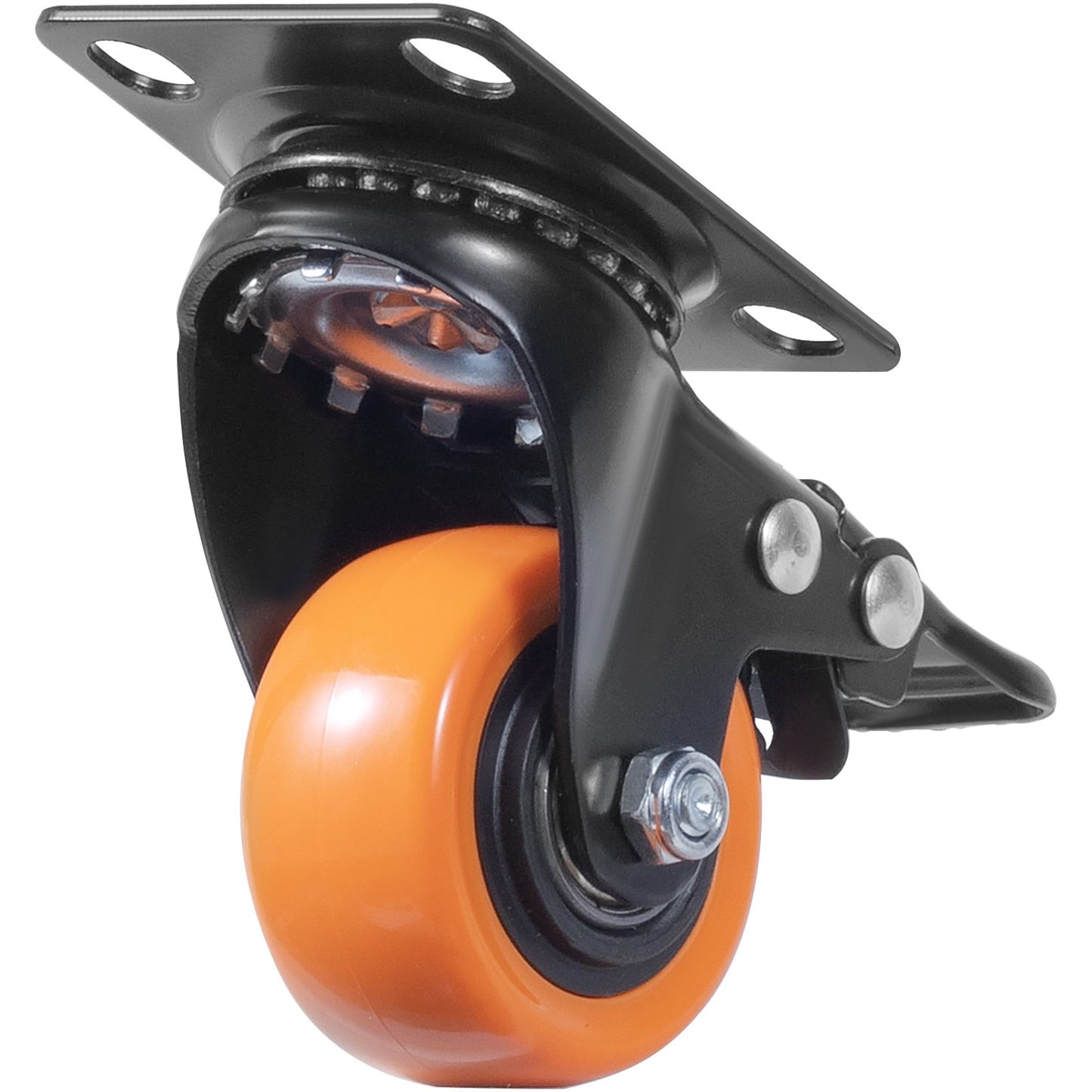 Caster Wheels, 2 Inch Swivel Disc Wheels, Set of 4, with Safety Double Locking No Noise PVC Wheels, Heavy Duty 150 lbs Load Capacity Per Wheel, Non-Marking Wheels for Cart Furniture Workbench