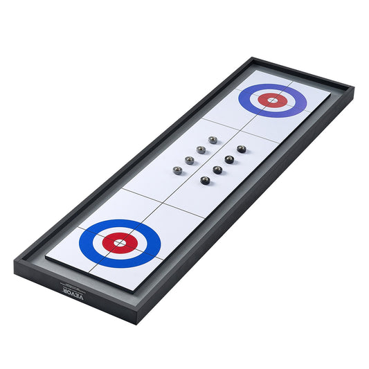 45" Shuffleboard och Curling 2 i 1 brädspelsuppsättning för bärbar bordsskiva