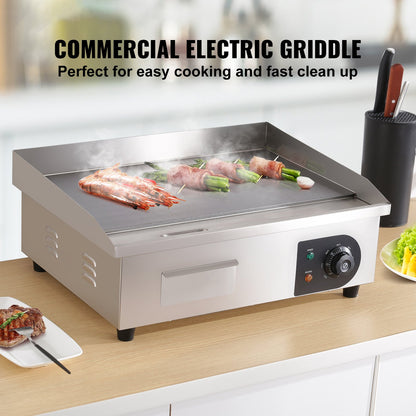 3000W 21" Kommersiell elektrisk bänkskiva Platt Grill Varmplatta