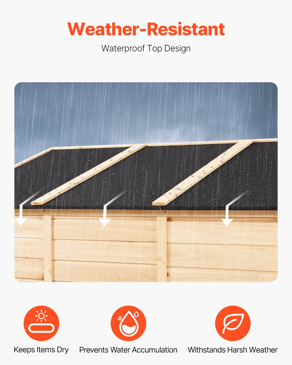 Outdoor Wood Storage Shed Waterproof Garden Tool Shed 58x78 Inch