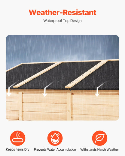 Outdoor Wood Storage Shed Waterproof Garden Tool Shed 58x78 Inch