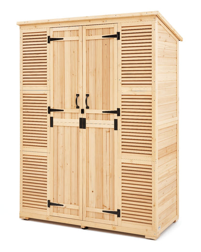 Outdoor Wood Storage Shed Waterproof Garden Tool Shed 58x78 Inch