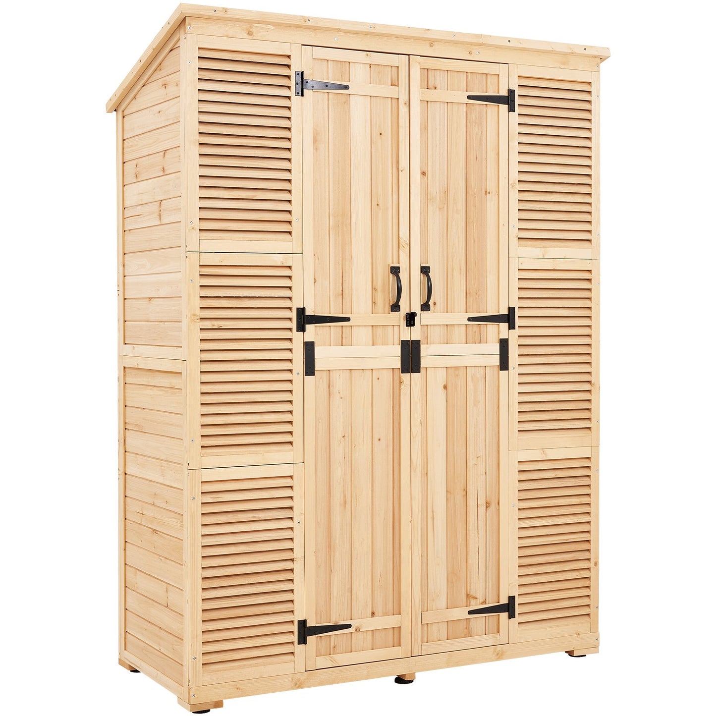 Outdoor Wood Storage Shed Waterproof Garden Tool Shed 58x78 Inch