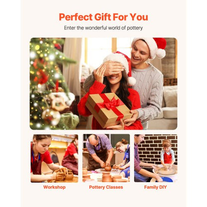 Keramikskiva, 28 cm keramisk skivformningsmaskin, 60-300 varv/min justerbar fotpedal, justerbart lyftben, avtagbart fat, komplett verktygstillbehörssats för konsthantverk DIY, vit |  EU