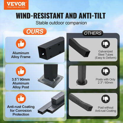 10'x13' retractable outdoor pergola with aluminum sunshade roof