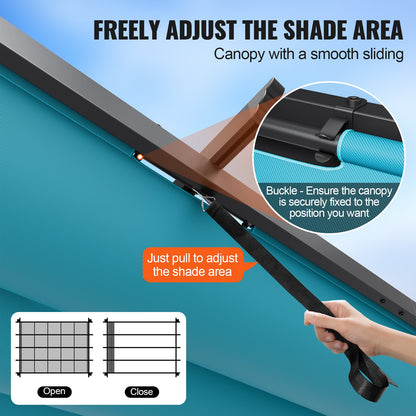 10'x13' retractable outdoor pergola with aluminum sunshade roof