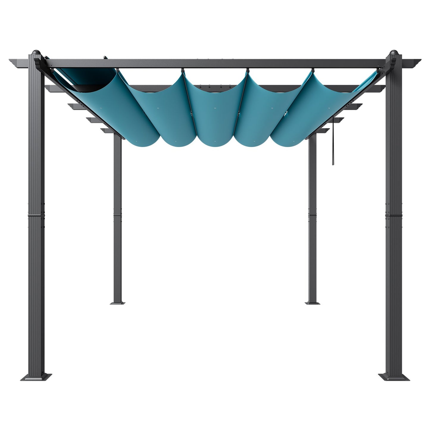 10'x13' retractable outdoor pergola with aluminum sunshade roof