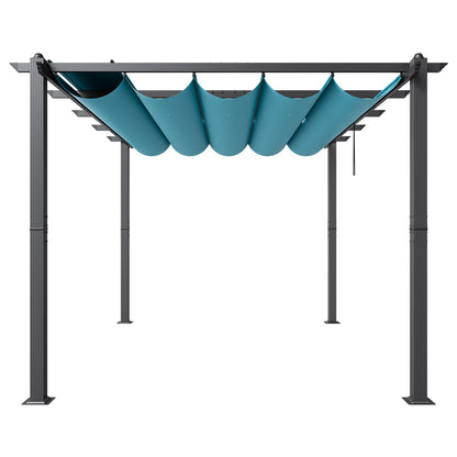 10'x13' retractable outdoor pergola with aluminum sunshade roof