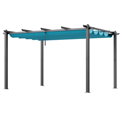 10'x13' retractable outdoor pergola with aluminum sunshade roof