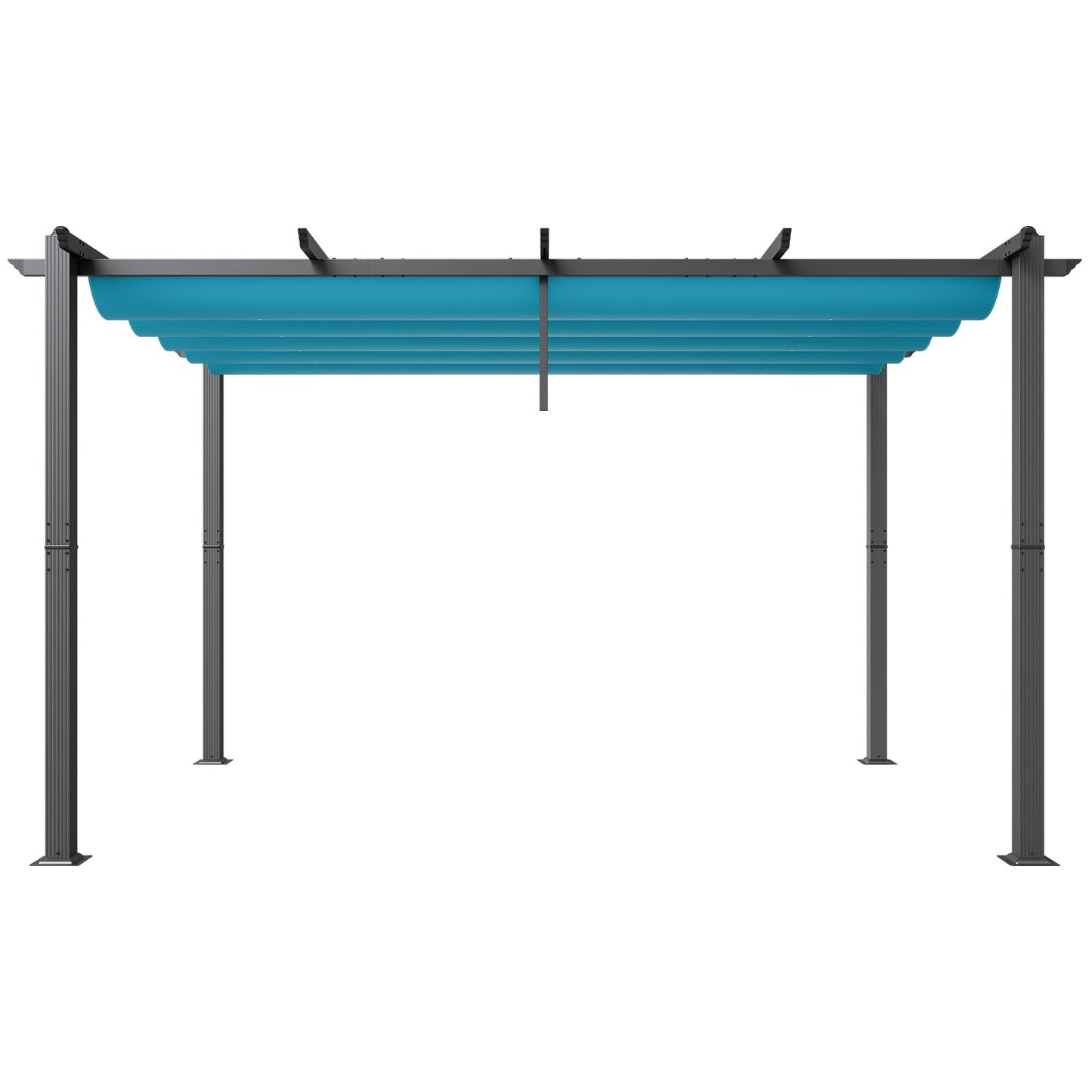 10'x13' retractable outdoor pergola with aluminum sunshade roof
