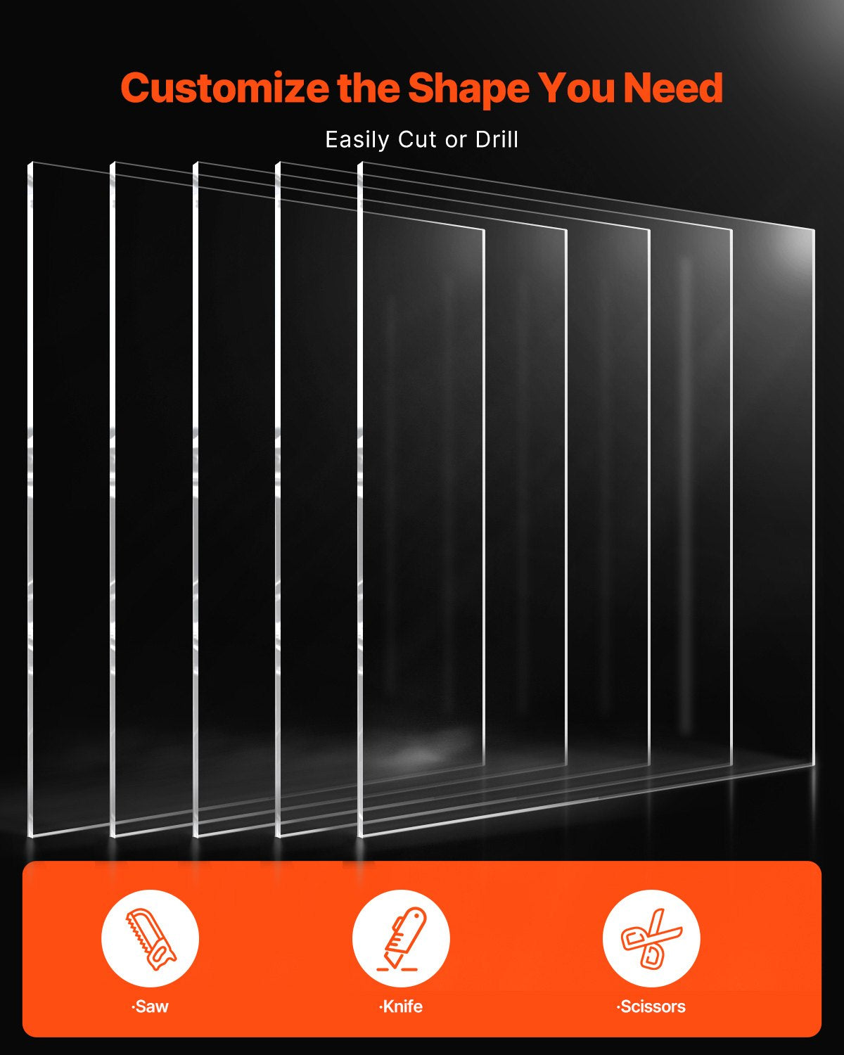 5-pack PET/plexiglass sheets 24 x 36 inch plastic sheets 0.04 inch thick