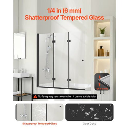 Badkarsduschdörr 137 cm B x 147 cm H Ramlös, vikbar badkarsduschdörr |  EU