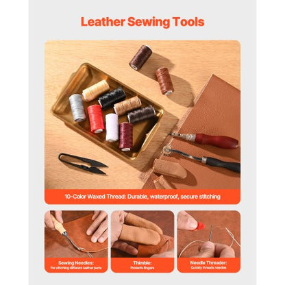 Leatherworking Tool Set 38 Pieces Engraving Punching Stamping Sewing Tools | EU