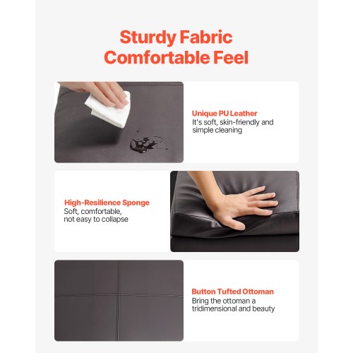 61cm Square Leather Ottoman with Storage Coffee Table for Living Room | EU