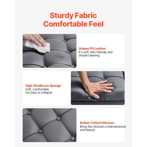 76 cm quadratischer Leder-Ottomane mit Stauraum, Couchtisch für das Wohnzimmer | EU