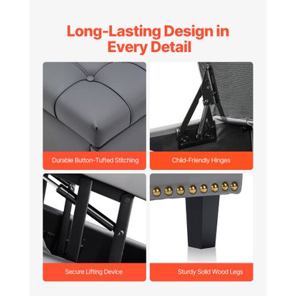 76 cm quadratischer Leder-Ottomane mit Stauraum, Couchtisch für das Wohnzimmer | EU