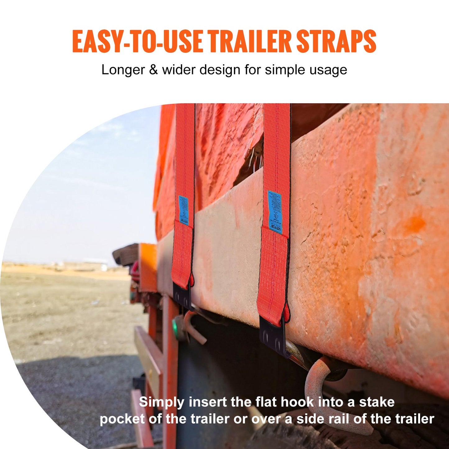 Vinschremmar, 4" x 30', 6000 lbs lastkapacitet, 18000 lbs brottstyrka, lastbilsremmar med platt krok, flatbäddsfäste för lastkontroll för trailers, gårdar, räddningar, trädräddare, röd (10-pack)