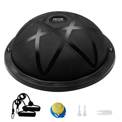 23" Half Exercise Ball Trainer Yoga Balance Stability Ball Resistance Band