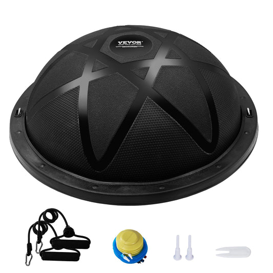 23" Half Exercise Ball Trainer Yoga Balance Stability Ball Resistance Band