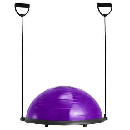 23" Half Exercise Ball Trainer Yoga Balance Stability Ball Resistance Band