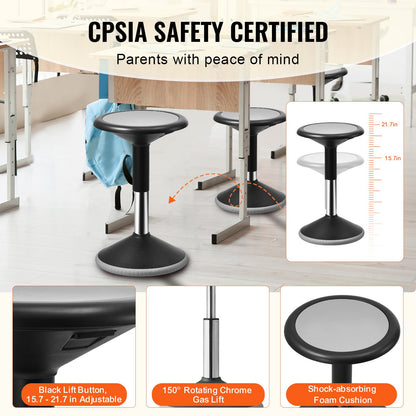 Wobble Chair Höjdjusterbar (15,7-21,7") Active Chair Age 12-18 Svart